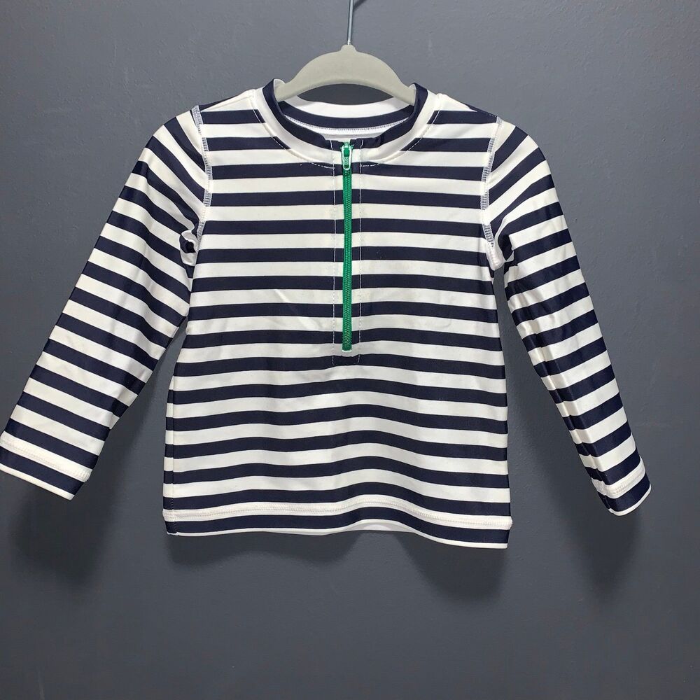Primary Clothing Brand Baby Rash Guard 6-12m Blue Striped UPF 50+
